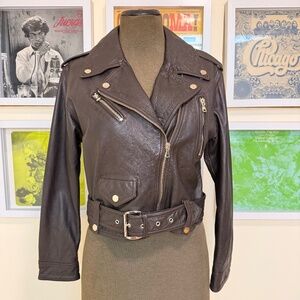 🖤 JOES Payton Chocolate Brown Leather Biker Moto Jacket 🖤